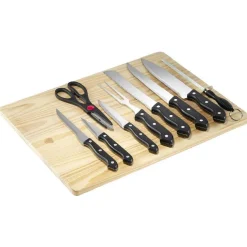 Kit de découpe avec planche en bois et 9 ustensiles^Gifi Clearance