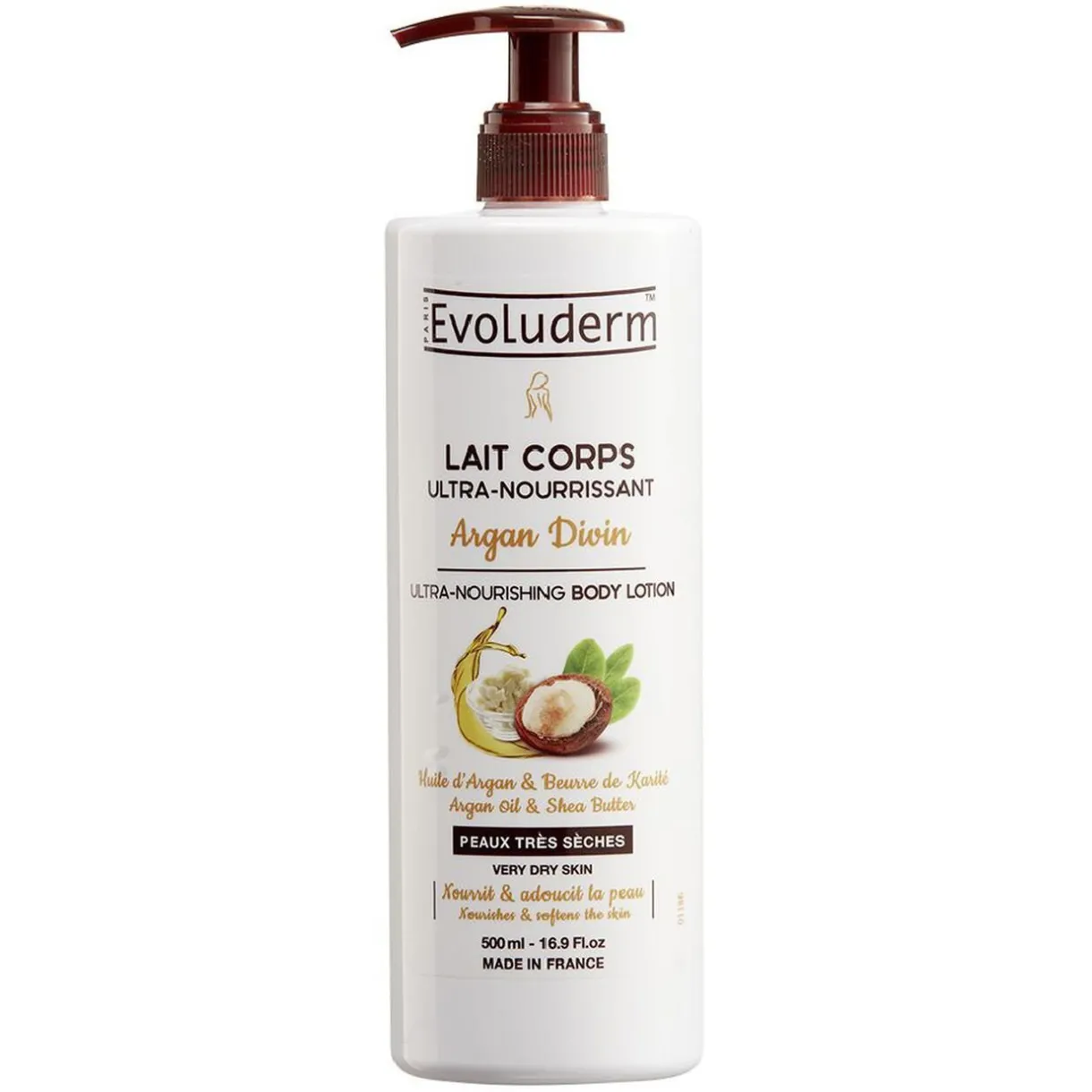 Outlet Gifi Lait corps ultra nourrissant Evoluderm argan divin 500 ml