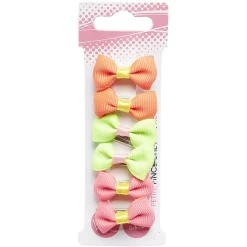 Sale Gifi Élastique à cheveux avec noeud fantaisie orange vert rose x6