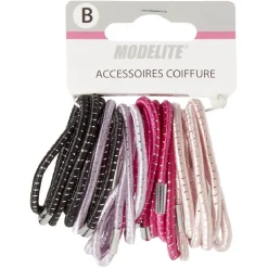 Discount Gifi Élastique latex x18 assortis noir rose