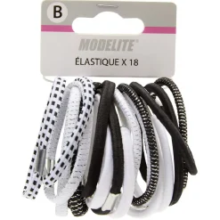 Online Gifi Élastique latex x18 assortis noir et blanc