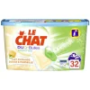 Entretien Du Linge|Gifi Lessive capsule Le Chat 32 lavages savon de Marseille et amande douce