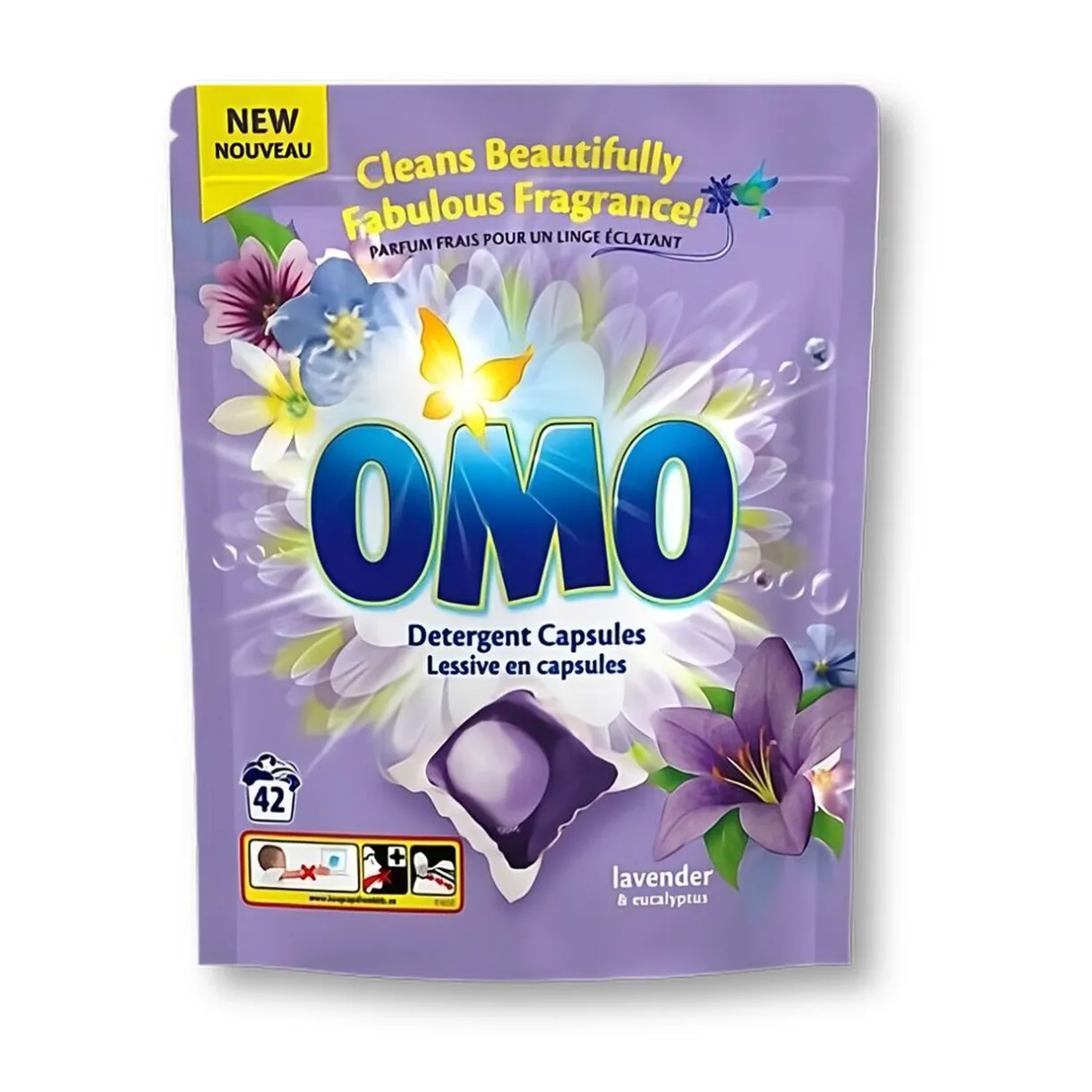 Entretien Du Linge|Gifi Lessive capsule OMO lavande et eucalyptus 42 pods