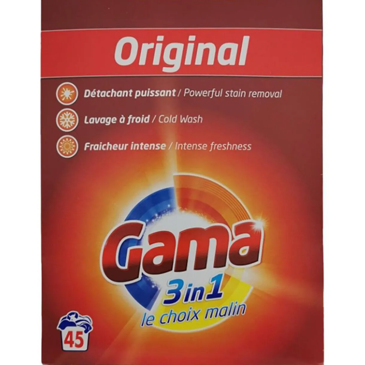 Entretien Du Linge|Gifi Lessive poudre Gama Original 2,925 kg - 45 lavages