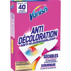 Entretien Du Linge|Gifi Lingette anti transfert de couleurs Vanish x20