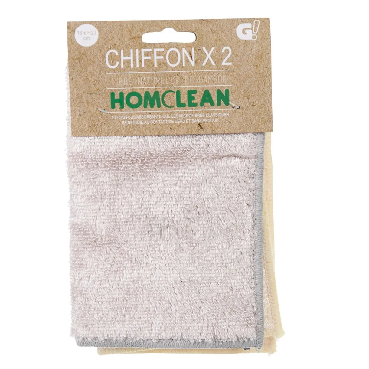 Nettoyage Et Entretien|Gifi Lingette microfibre bambou naturel x2