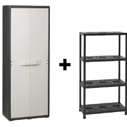 Rangement|Gifi Lot armoire 2 portes et étagère 4 niveaux