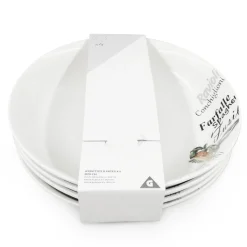 Lot de 4 assiettes à pâtes en porcelaine^Gifi Outlet