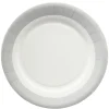 Lot de 10 assiettes en carton Ø18 cm à bord gris^Gifi