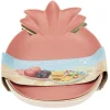Lot de 3 assiettes plates en plastique forme ananas^Gifi Discount
