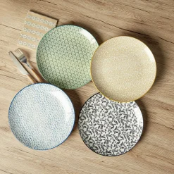 Lot de 4 assiettes plates rondes porcelaine Ø24 cm^Gifi