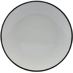Lot de 4 assiettes plates rondes porcelaine blanche avec liseré coloré^Gifi Outlet