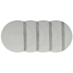 Lot de 4 assiettes plates rondes Bistrot porcelaine blanche^Gifi Hot