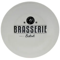 Lot de 4 assiettes plates rondes Bistrot porcelaine blanche^Gifi Hot