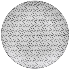 Lot de 4 assiettes plates porcelaine motif trait triangle multicolore Ø24cm^Gifi Clearance