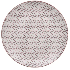 Lot de 4 assiettes plates porcelaine motif trait triangle multicolore Ø24cm^Gifi Clearance