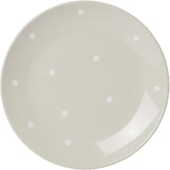 Lot de 4 assiettes rondes plates céramique déco pois^Gifi Clearance