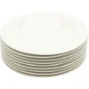 Lot de 10 assiettes rondes plates céramique uni blanc^Gifi Clearance