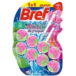 Nettoyage Et Entretien|Gifi Lot de 2 blocs WC Bref pomme verte et fleur de lotus