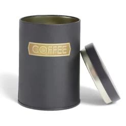 Lot de 3 boîtes alimentaires acier noir et doré Ø9xH12cm^Gifi Discount