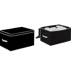 Rangement|Gifi Lot de 2 boîtes de rangement avec 2 housses sous-vide noir