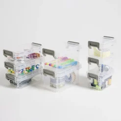 Rangement|Gifi Lot de 8 boîtes de rangement 3 tailles plastique transparent - 2 modèles