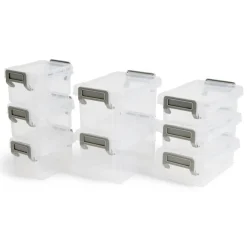 Rangement|Gifi Lot de 8 boîtes de rangement 3 tailles plastique transparent - 2 modèles