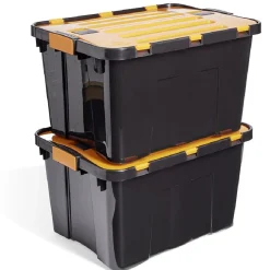 Rangement|Gifi Lot de 2 box bricolage 34L plastique orange 49xH28x36cm