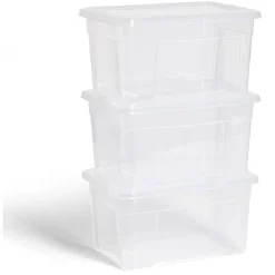 Rangement|Gifi Lot de 3 box 4,5L plastique transparent 26x18,8x20,4cm