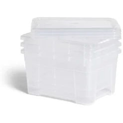 Rangement|Gifi Lot de 3 box 4,5L plastique transparent 26x18,8x20,4cm
