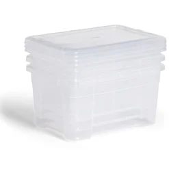 Rangement|Gifi Lot de 3 box 4,5L plastique transparent 26x18,8x20,4cm