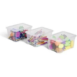 Rangement|Gifi Lot de 3 box 4,5L plastique transparent 26x18,8x20,4cm