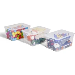Rangement|Gifi Lot de 3 box 43L plastique transparent 56x39,5x35,5cm