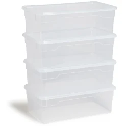 Rangement|Gifi Lot de 4 box 11L plastique transparent