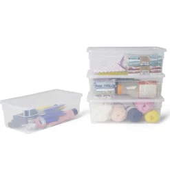 Rangement|Gifi Lot de 4 box 11L plastique transparent