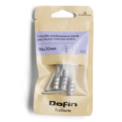 Outlet Gifi Lot de 7 chevilles autoforeuses avec vis Ø6x30mm charge 20kg