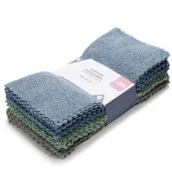 Nettoyage Et Entretien|Gifi Lot de 20 chiffons microfibre 30x30cm polyester bleu