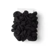 Gifi Lot de 8 chouchous scrunchies polyester côtelé noir