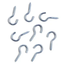 Best Gifi Lot de 8 crochets ouverts gris Ø3,5x20mm