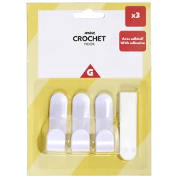 Rangement|Gifi Lot de 3 crochets plastique blanc