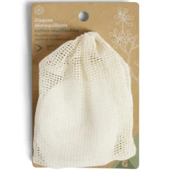 Best Gifi Lot de 5 disques démaquillants en coton réutilisables Ø8cm