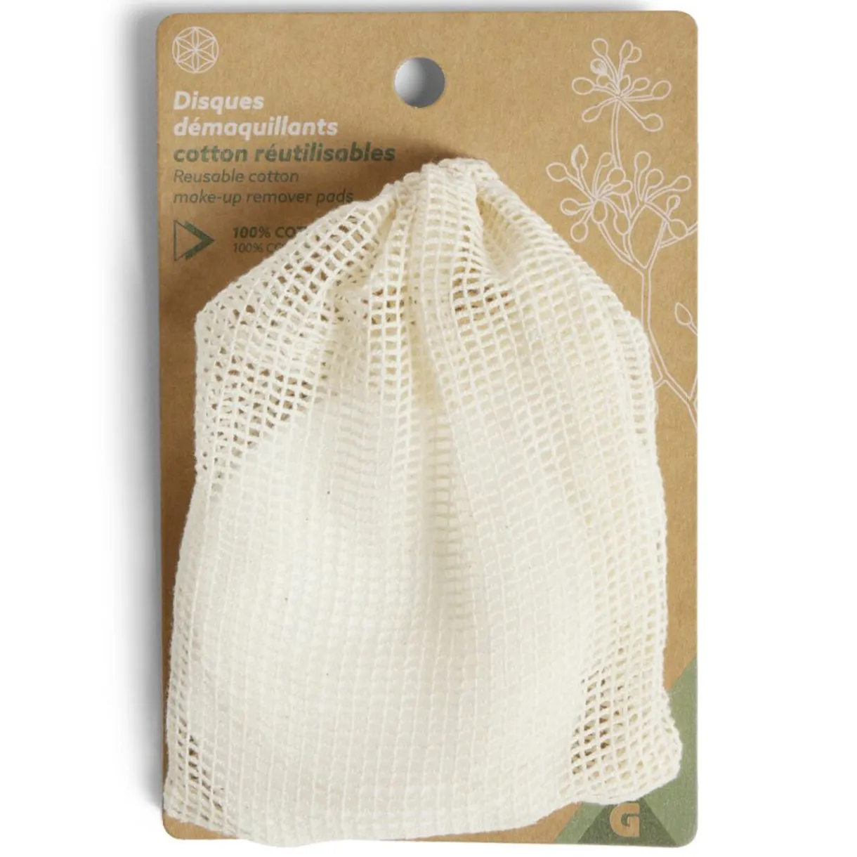 Best Gifi Lot de 5 disques démaquillants en coton réutilisables Ø8cm