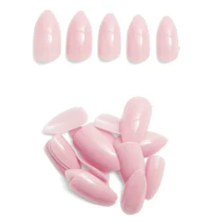 New Gifi Lot de 24 faux ongles caméléon avec stickers de colle plastique rose