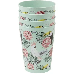 Lot de 4 gobelets décor oiseau et feuille 60 cl^Gifi Sale