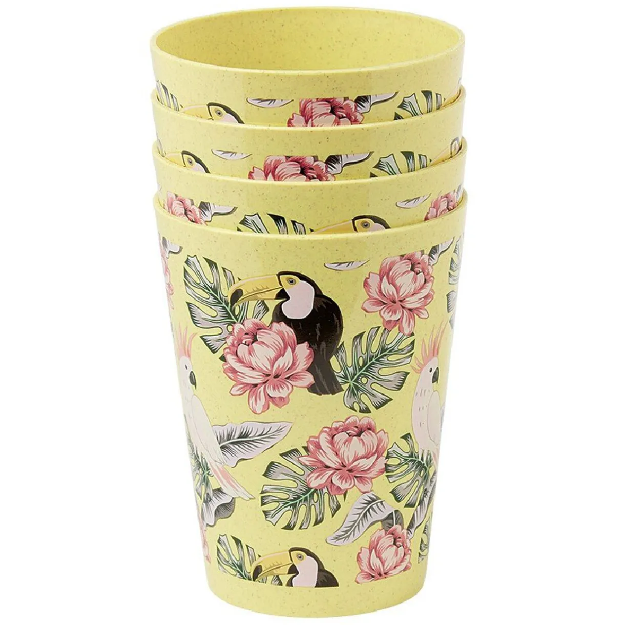 Lot de 4 gobelets décor oiseau et feuille 60 cl^Gifi Sale