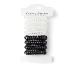 Hot Gifi Lot de 8 élastiques à cheveux spirale caoutchouc 3 coloris