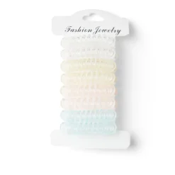 Hot Gifi Lot de 8 élastiques à cheveux spirale caoutchouc 3 coloris