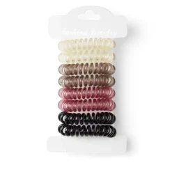 Hot Gifi Lot de 8 élastiques à cheveux spirale caoutchouc 3 coloris