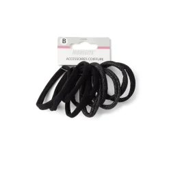 Clearance Gifi Lot de 10 élastiques à cheveux mousse polyester noir et argenté
