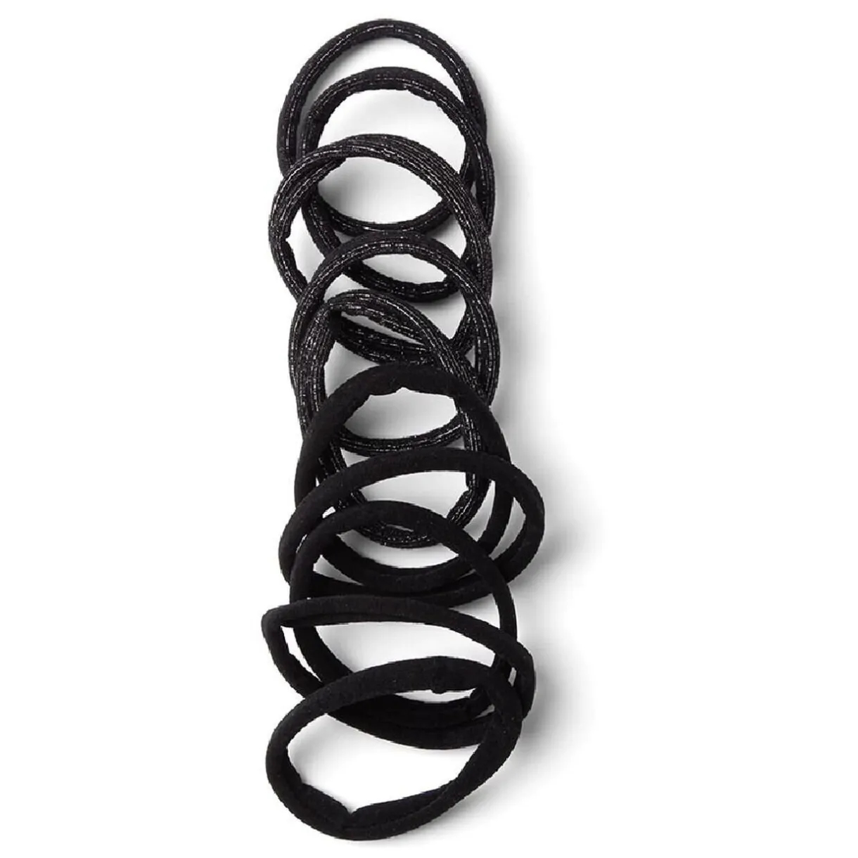 Clearance Gifi Lot de 10 élastiques à cheveux mousse polyester noir et argenté